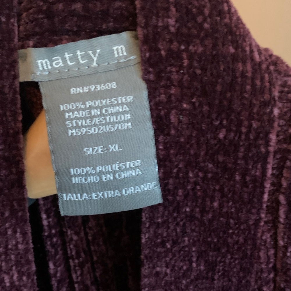 MATTY M Deep Purple Knit Cardigan - Picture 3 of 5